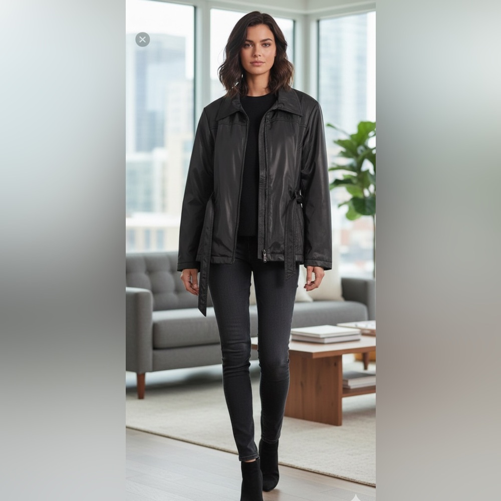 Express Women's Sleek Black Trench Coat